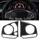 3Pcs Car Carbon Fiber Steering Wheel Button Switch Panel Cover Trim Decorat