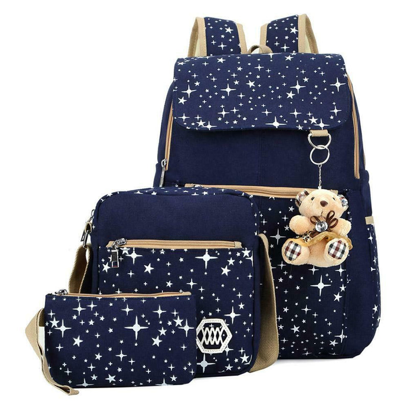 Girl Canvas Shoulder School Bag Backpack Travel Satchel Rucksack Handbag