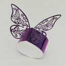 50X Butterfly Paper Wedding Dinner Party Napkin Ring Table Decoration Purple