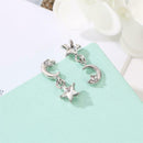 Fashion Stars Moon Dangle Rhinestone Earrings Women Jewelry Shiny Ear Drop