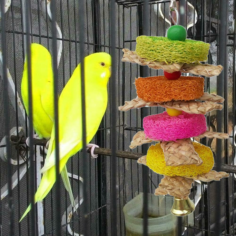 Parrot Bird Pet Hanging Swing Bird Corn Husk Chewing Bite Scratch Toys