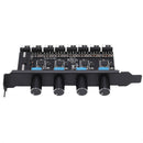 PC 8 Channels Fan Hub 4 Knob Cooling Fan Speed Controller for CPU Case D  Y5A6