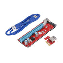2x PCI-E Riser Card Kit 1x to 16x VER 007S USB3.0 BTC Mining Board Power Adapter