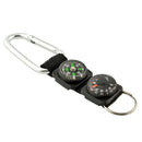 3 in 1 Multifuntional Mini Carabiner with Compass & Thermometer & Key Ring Kit
