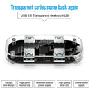 USB Hub Transparent USB3.0 Adapter 4 Port USB Combo TF SD Card Reader All i
