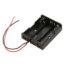 3 Slots Plastic AA Batteries Storage Box Case Battery Clip w/Wire Lead Pin