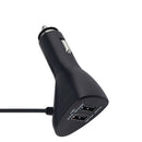 3 Way Triple Car Cigarette Lighter Socket Splitter LED Light+2 USB DC 12V MA493