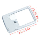 Credit Card Led Magnifier Loupe With Light Leather Case Magnifying Glass