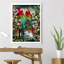 Full Round Drill Diamond Painting Parrots Branch DIY Embroidery Craft Decor