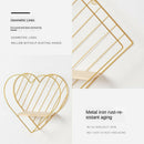 Metal Floating Shelf Organizer Geometric Home Bathroom Golden Heart Shaped