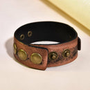 Retro Punk Men Women Wide Leather Belt Bracelet Cuff Wristband Bangle Accessorie
