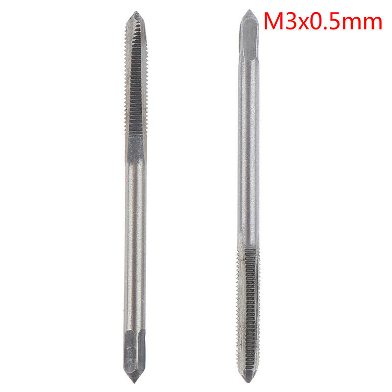 2pcs Straight Fluted Screw Thread Metric Plug Hand Tap Drill Hand M3*0.5mm JR