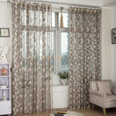 Leaf Pattern Eyelet Voile Curtain Window Drapes Panel Sheer Tulle Valance Grey