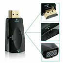 VGA Female To HDMI Male 1080P Video Cable PC HDTV Cord Converter w/ 3.5mm Cable