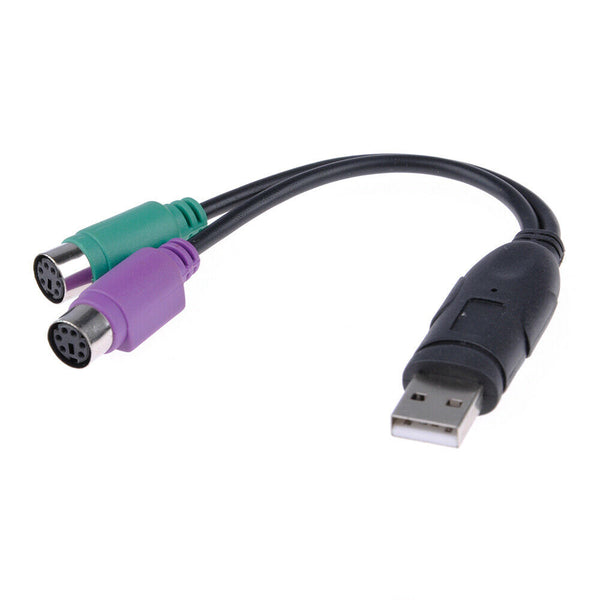 USB2.0 Male to 2 PS/2 Female Converter Adapter Cable Line for Mouse Keyboard New