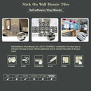 White Grey Marbles Mosaic Brick Peel and Stick Wall Tile Self-adhesive Sticke3C