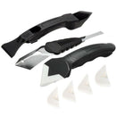 3x Silicone Scraper Kit Caulking Grouting Tool Sealant Finishing Cleaning &4Pads