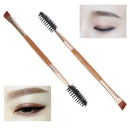 Beauty Makeup Bamboo Handle Eyebrow Brush + Eyebrow Comb Double-Ended Brushes