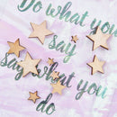 100PCS Wood Stars DIY Christmas Scrapbooking Party Fashion Wooden Embellishmen_
