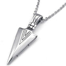 Jewelry Stainless Steel Arrowhead Arrow Men's pendant with 50cm Chain, neck