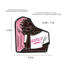 Cartoon Bored Girl Drip Oil Brooch Denim Jacket Badge Lapel Pins (Style 3) A