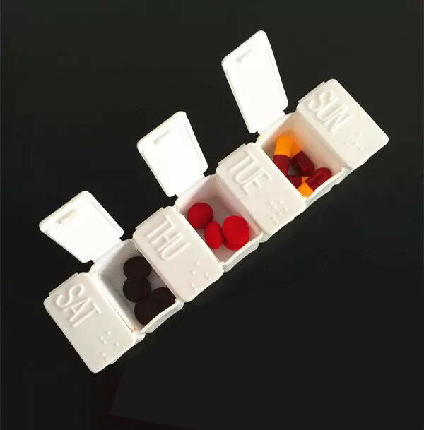 Portable Weekly 7 Day Tablet Pill Box Holder Plastic Storage Container Case
