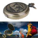 Retro Pocket Watch Compass Outdoor Tools Hiking Adventure Camping EquipmentB Gw