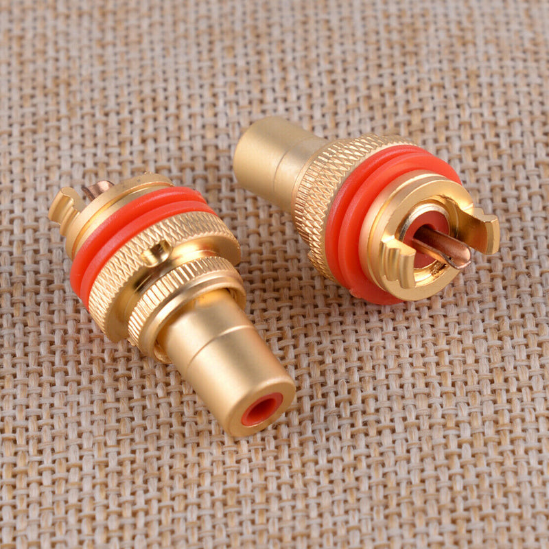 8Pcs Copper RCA Female Socket Chassis Connector Phono Audio Plug Amplifier HiFi