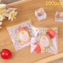 100Pcs Cookies Biscuits Bags Self-adhesive Party Wedding Bag Cake Candy Bag@