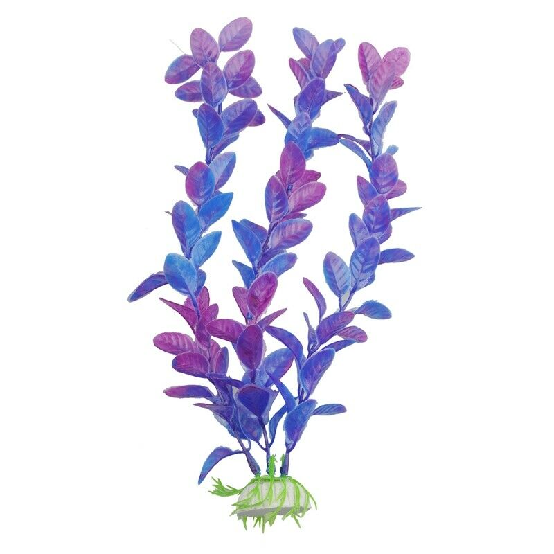 23cm Height Purple Blue Plastic Plants Ornaments for Aquarium