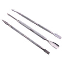 3Pc/set Nail Art Stainless Steel Cuticle Spoon Remover Manicure-Pedicure Pu X9K5