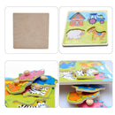 Adjustable Wooden Colorful AnimalBrick Puzzle Baby Kid Toddler Educational FT