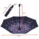 Cherry blossoms Three-folding Umbrella Rainy Sunny Parasol Vinyl Anti-UV Um
