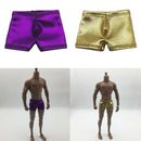 1/6 Scale Male Artificial Leather Shorts Purple & Golden for 12'' Hot Toys
