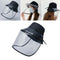Anti-saliva Protective Fisherman Hat Soft PVC Removable Face Shield Black