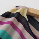 Short Bat Sleeve Stripes Splicing Women Blouse Summer Chiffon Tops (XL)
