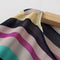 Short Bat Sleeve Stripes Splicing Women Blouse Summer Chiffon Tops (XL)