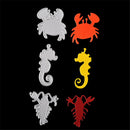 3Pcs Crab Shrimp Seahorse scrapbooking photo album Metal Stencil cutting die FT