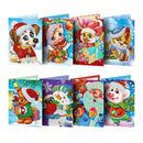 8pcs Christmas 5D DIY Special Shape Part Drill Diamond Embroidery Kits Card