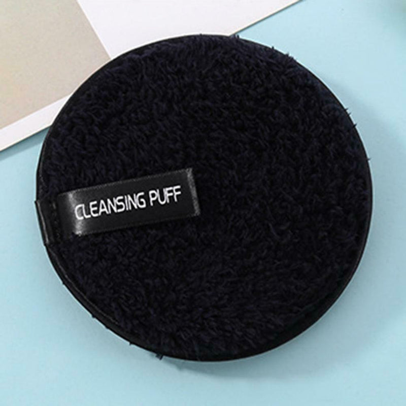 Soft Makeup Remover Puff Sponge Face Cleansing Powder Puff Pads (Black) A