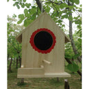 Wooden Bird House Birdhouse Hanging Nest Nesting Box with Rope Home Garden L