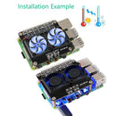 LED Light GPIO Extension Board Dual Cooling Fans for Raspberry Pi 4B/3B+