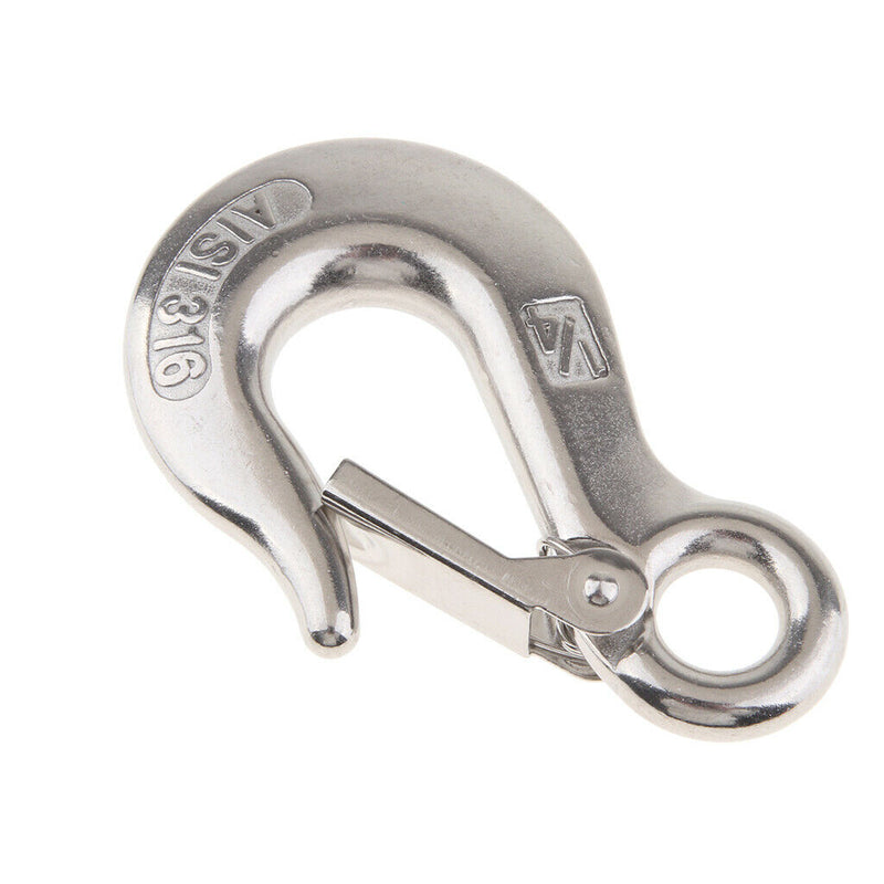 1/4" Clevis Slip Eye Hook with Safety Latch Towing Chain Hooks