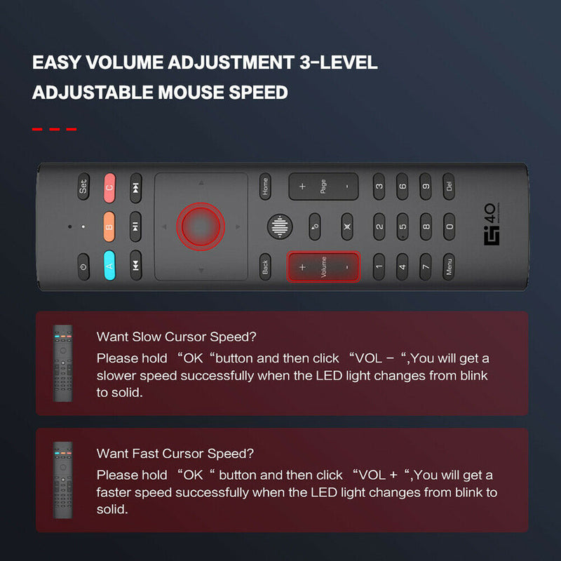 G40S 2.4GHz Wireless Air Mouse Voice Remote for PC Projector Android TV Box