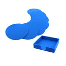 7pcs Rubber Silicone Hot Drink Coasters Round Place Mat Cup Holder,Blue