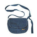 Women Canvas Denim Crossbody Bags Pure Color Flap Shoulder Bag (Dark Blue)