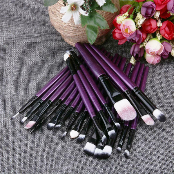 20pcs Makeup Brushes Set Powder Foundation Eyeshadow purple SN9F
