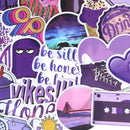 50Pcs Cartoon Purple Stickers DIY Suitcase Laptop Guitar Bicycle Car Decals 3C