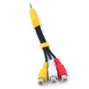 1Pc 3.5mm mini aux male stereo to 3 RCA female audio video AV adapter cableO Gn