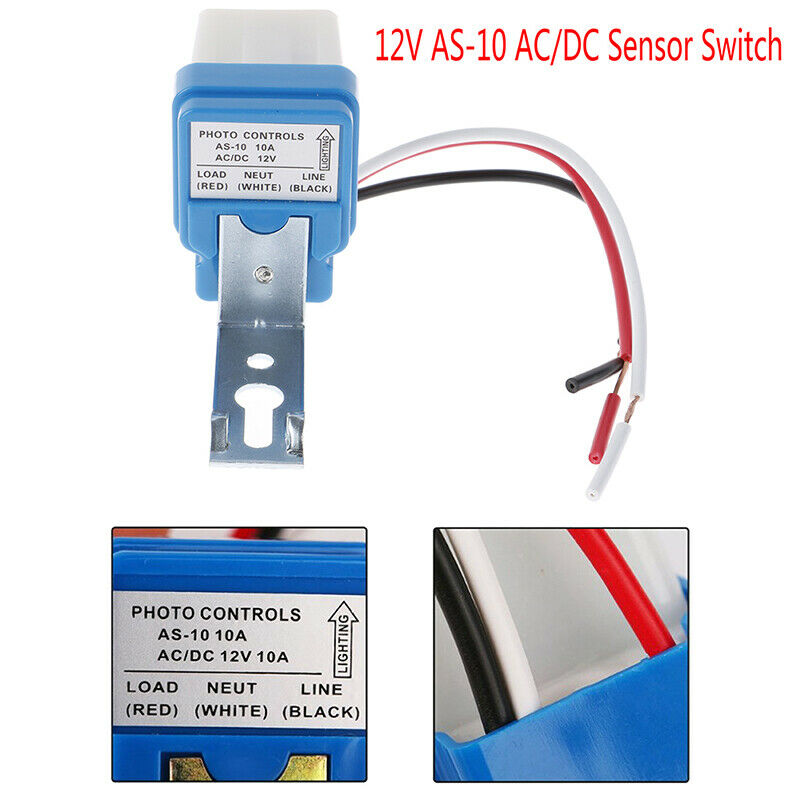 AC/DC 12V 10A Auto On Off Photocell Street Light Photoswitch Sensor SwitchB Kw